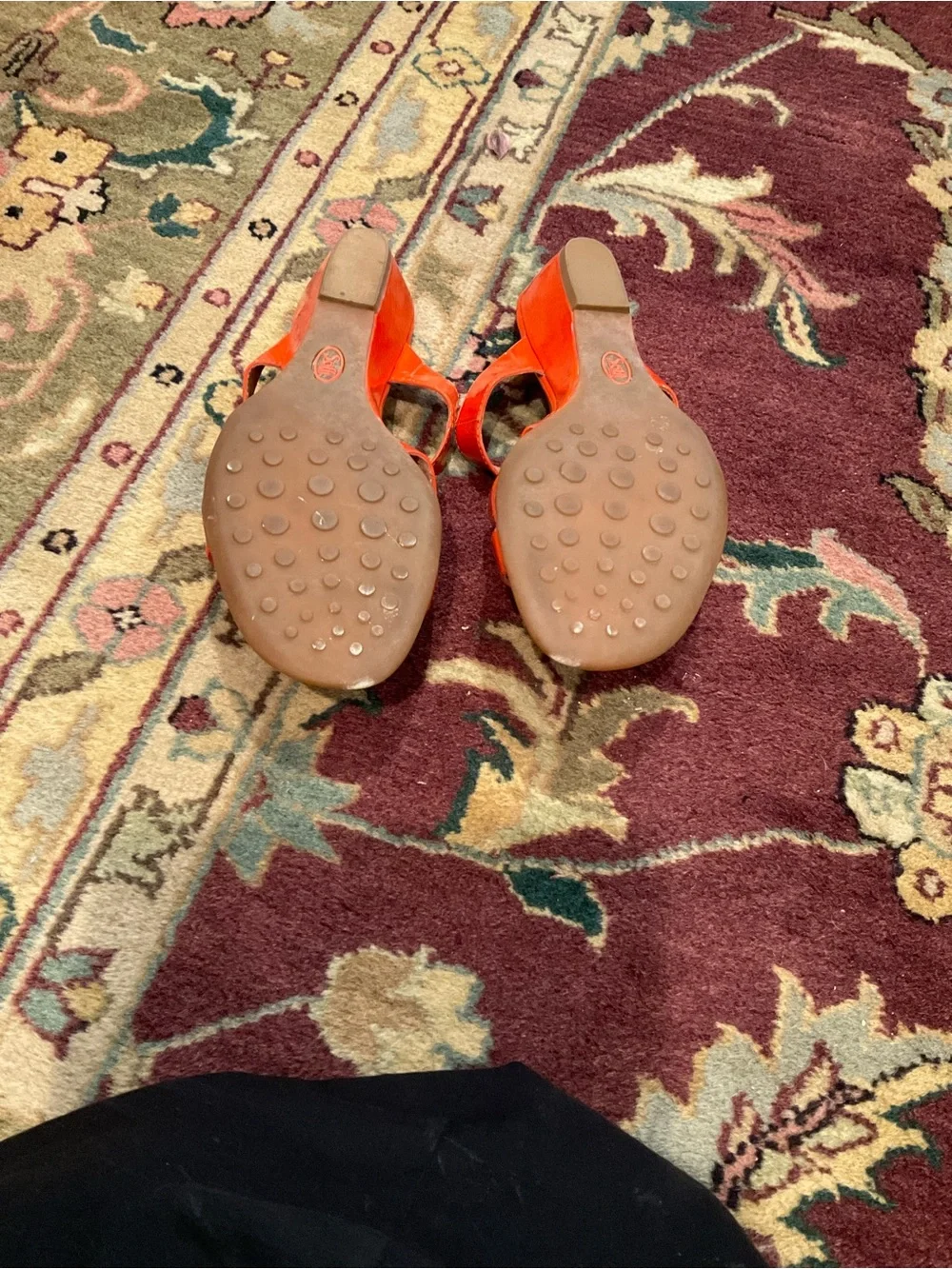 Sofft Women's Orange Patent Slide Sandals sz 8